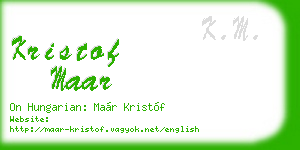 kristof maar business card